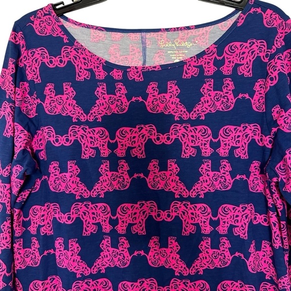 Lilly Pulitzer Navy Indigo Pink Marlowe Dress Elephants “Pack Your Trunk” - Picture 7 of 11